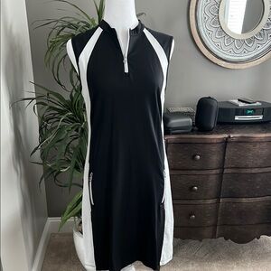 NVO Black and White colorblock Sleeveless golf Dress